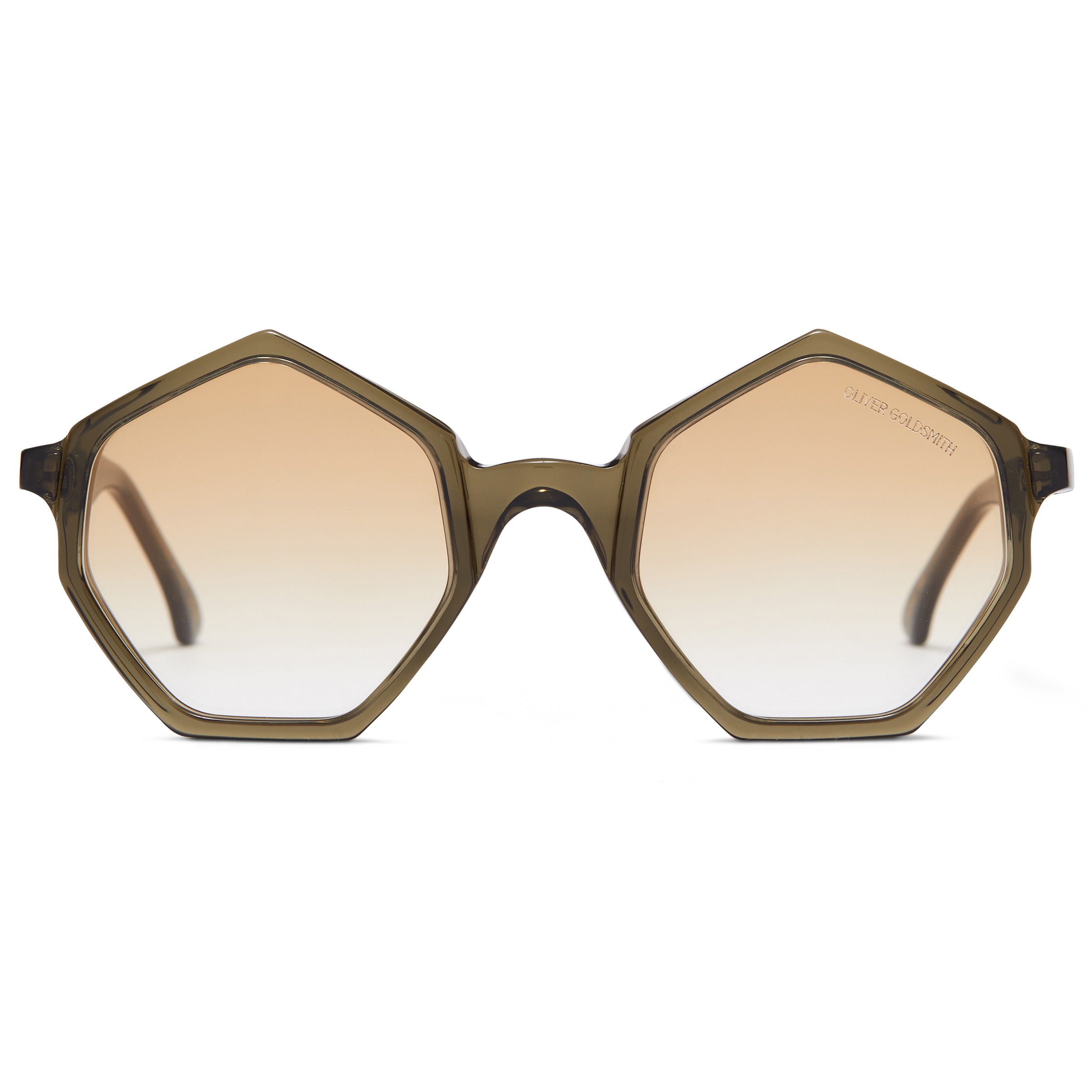 Dark Olive Hexagon Sunglasses