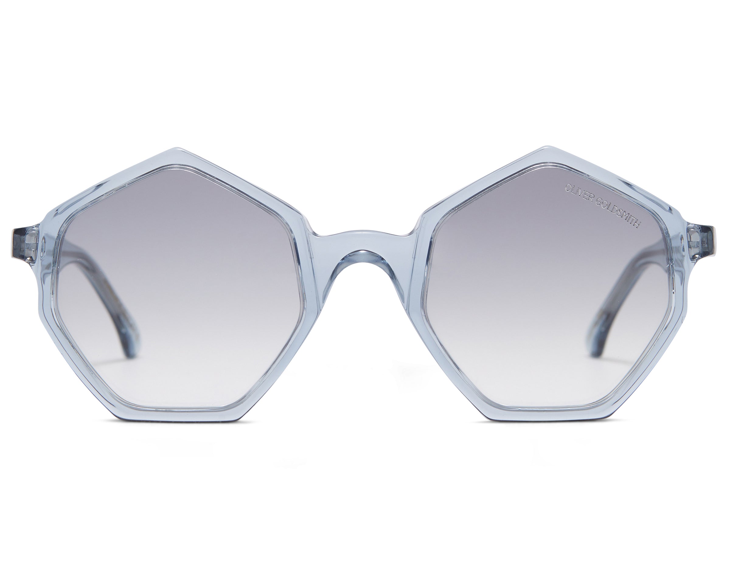Light Blue Hexagon Sunglasses with light Lens Tint