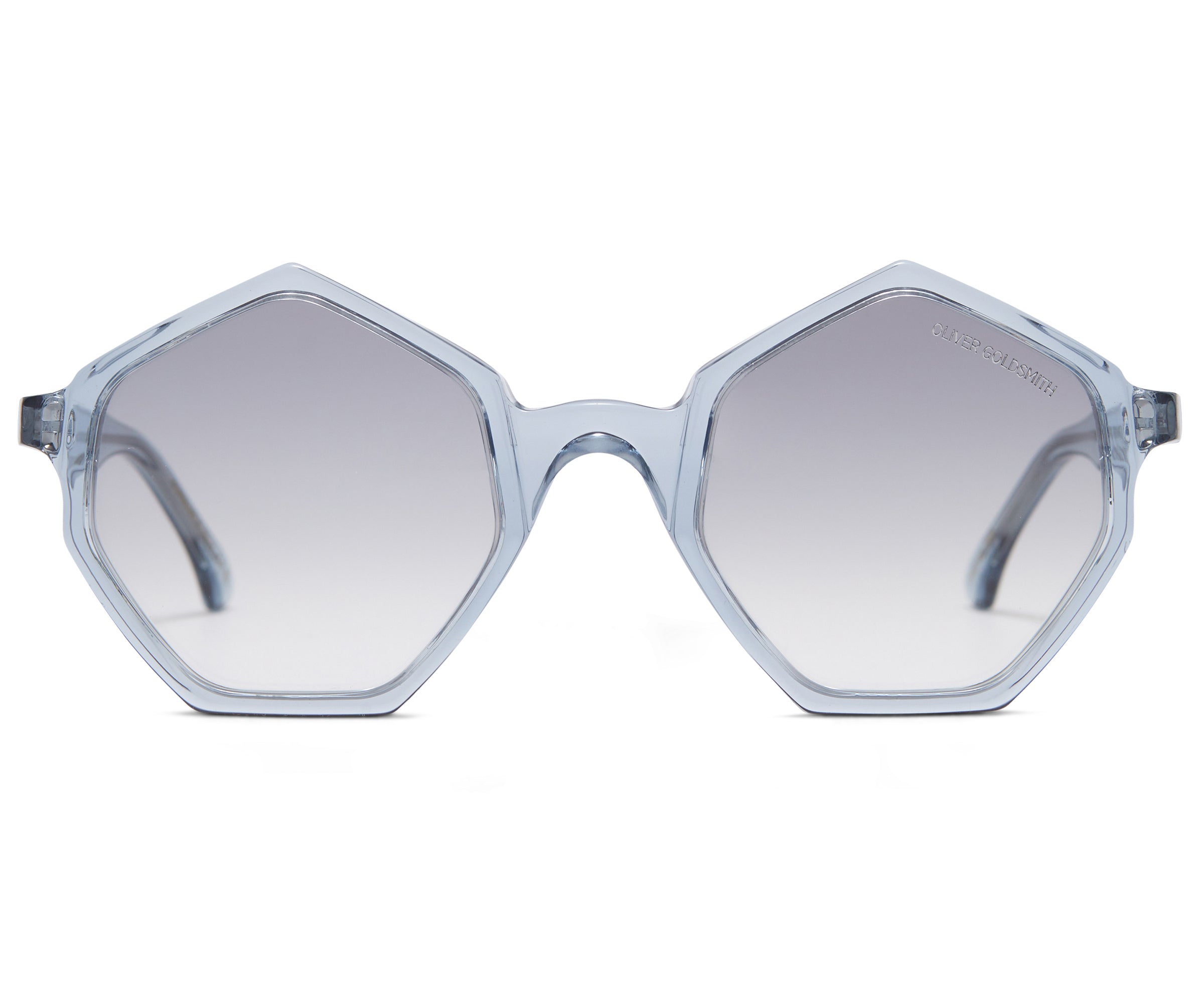 Light Blue Hexagon Sunglasses with light Lens Tint