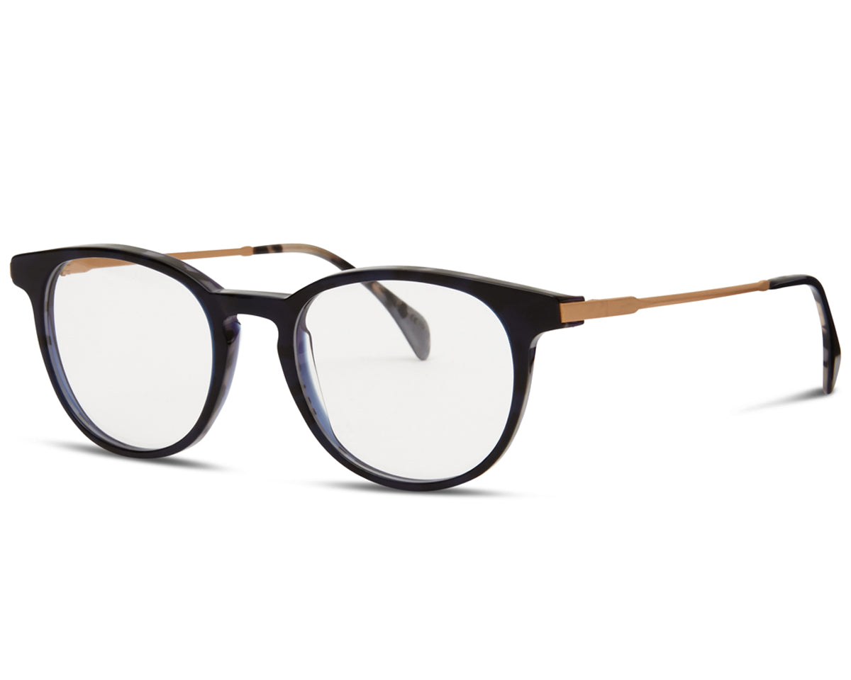 A pair of Avery glasses with a black frame and clear lenses.